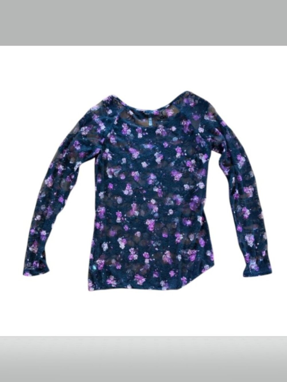 Sheer floral long sleeve top Medium Dark Romance Whimsigoth